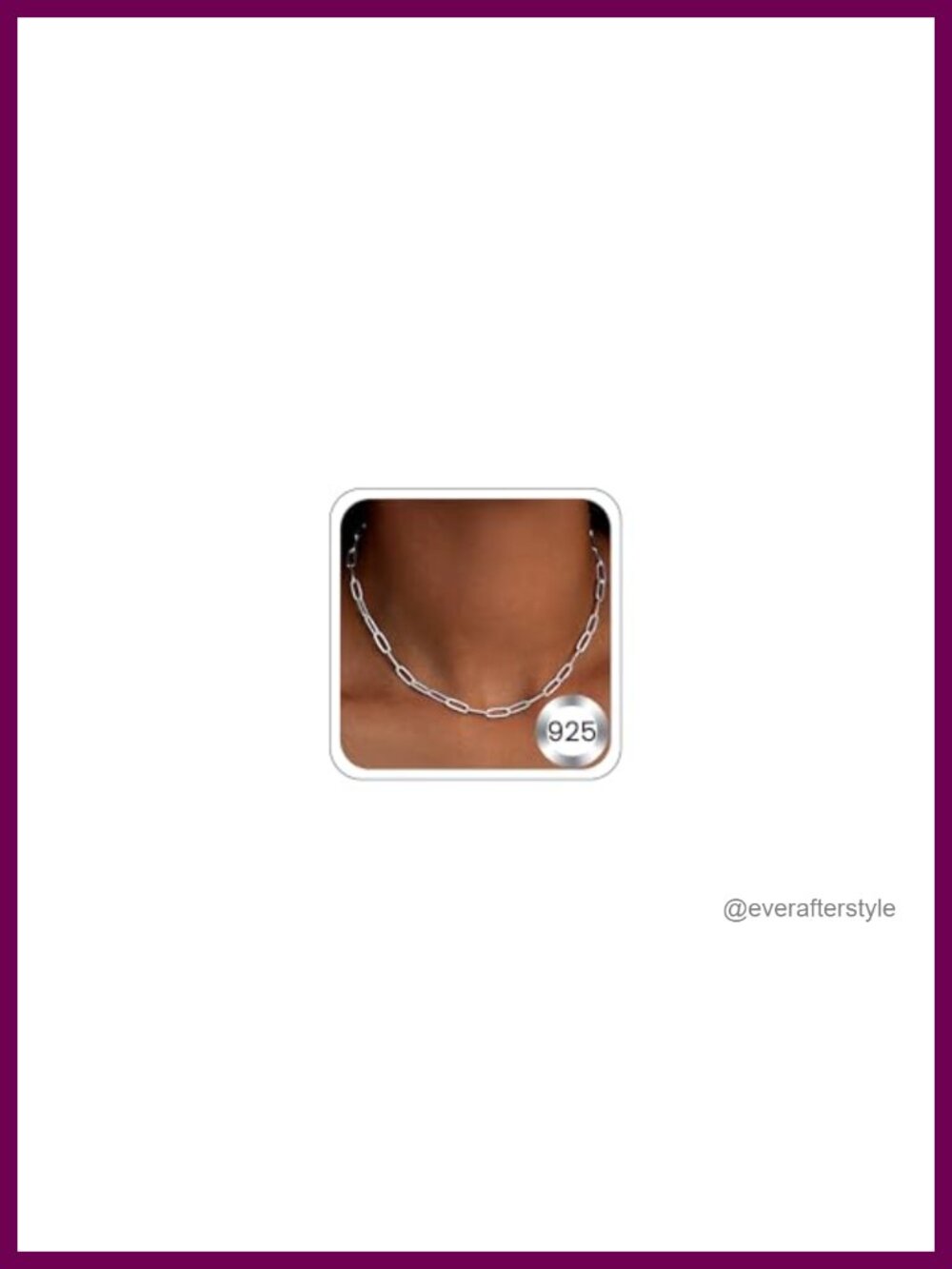 3mm Paperclip Chain Necklace 925 Sterling Silver Women's Layering Necklace